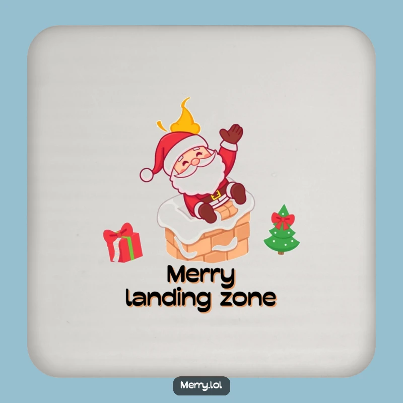 Funny Santa Chimney Slide Coasters: Protect Surfaces with Holiday Laughs
