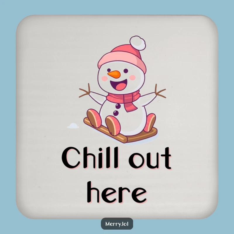 Funny Snowman Coaster Set - Protect Surfaces with Smiling Character Charm