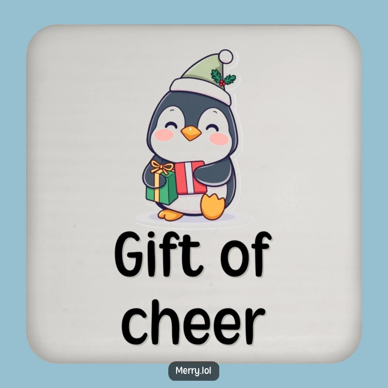 Funny Penguin Gift Coaster: Protect Surfaces with Festive Charm, A Hilarious Funny Gift for Hosts