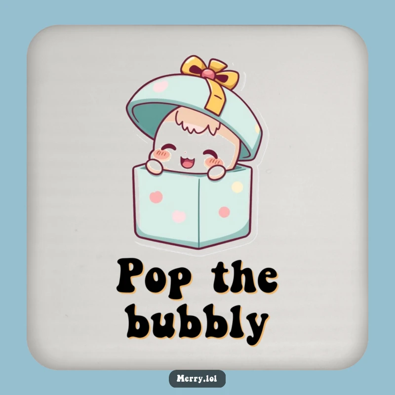 Funny Happy Present Coaster Set: Protect Surfaces with Festive Flair