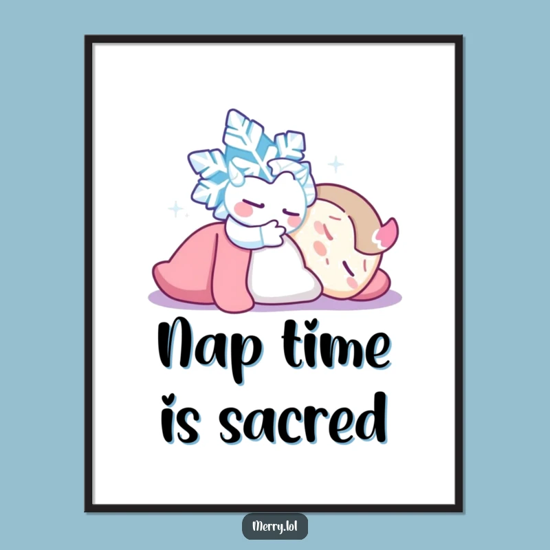 Funny Snowflake Tickle Poster: Whimsical Winter Art of Playful Mischief