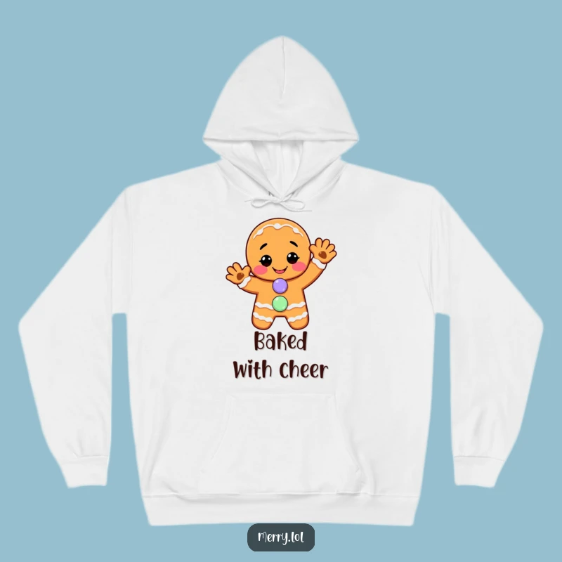 Funny Gingerbread Man Hoodie: Cheerful Wave, Cozy Comfort, The Ultimate Funny Gift!