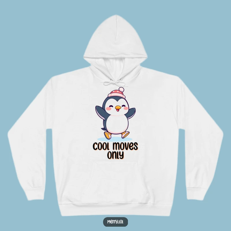 Cozy Funny Penguin Ice Skating Hoodie: Warmth and Laughter Guaranteed Gift