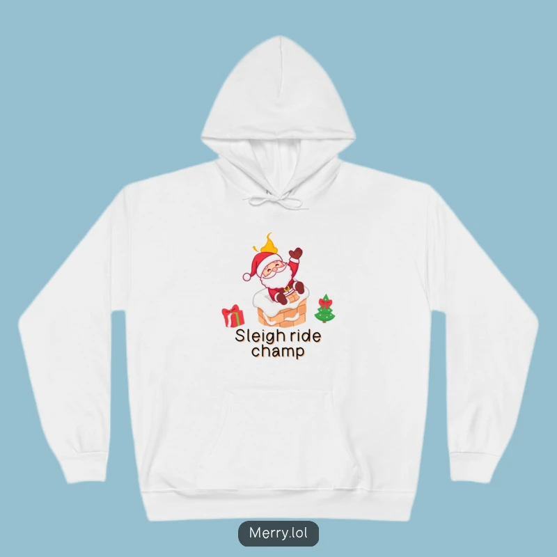 Cozy Funny Santa Chimney Slide Hoodie: Warmth and Laughter Guaranteed