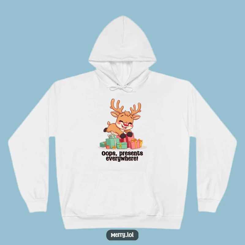Funny Reindeer Tripping Hoodie: Cozy Holiday Laughs and Perfect Christmas Gift