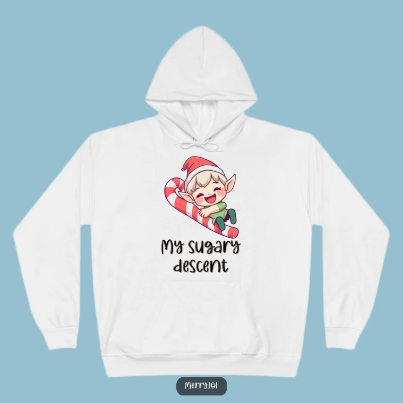Funny Elf Candy Cane Hoodie: Cozy Comfort, Festive Fun, Perfect Funny Gift for Winter Days