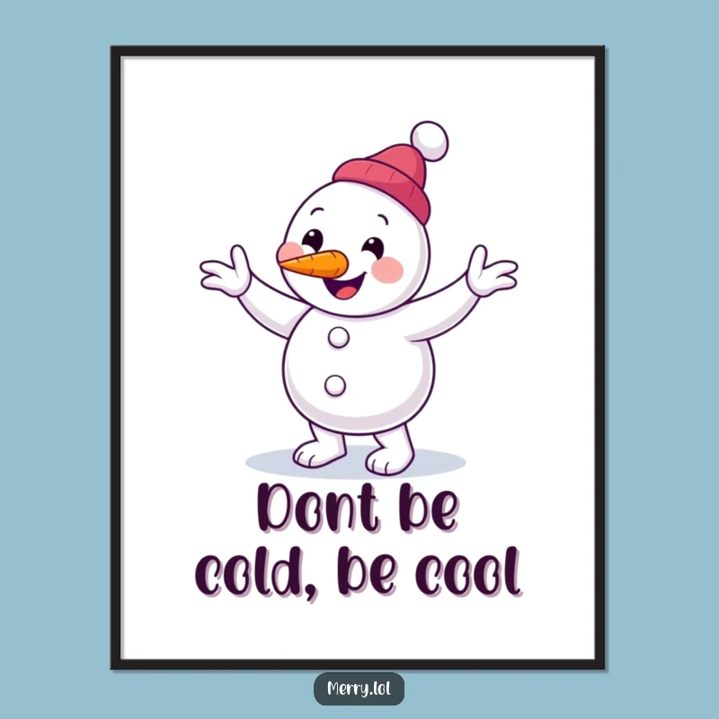 Free Printable Wall Art: Clumsy Snowman Jig - Funny Winter Decor, Downloadable Art for Cozy Spaces
