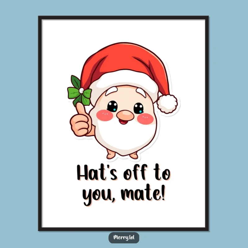 Free Printable Wall Art: Jolly Santa Hat, Humorous Downloadable Festive Decor!