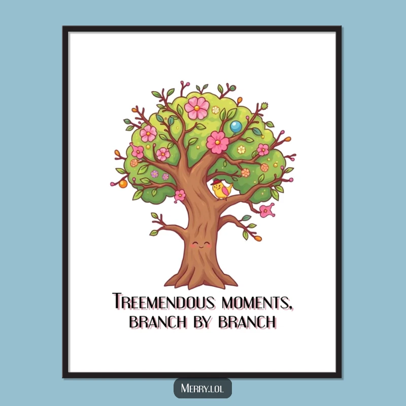 Funny Free Printable Wall Art: Wiggling Tree - Downloadable Festive Decor Art