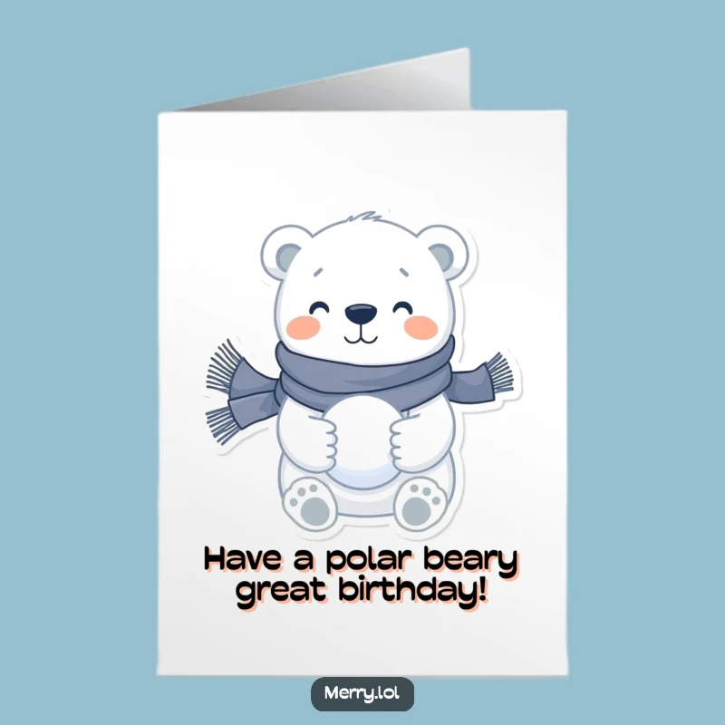 Free Printable Birthday Card: Happy Polar Bear - Funny Winter Downloadable Gift!