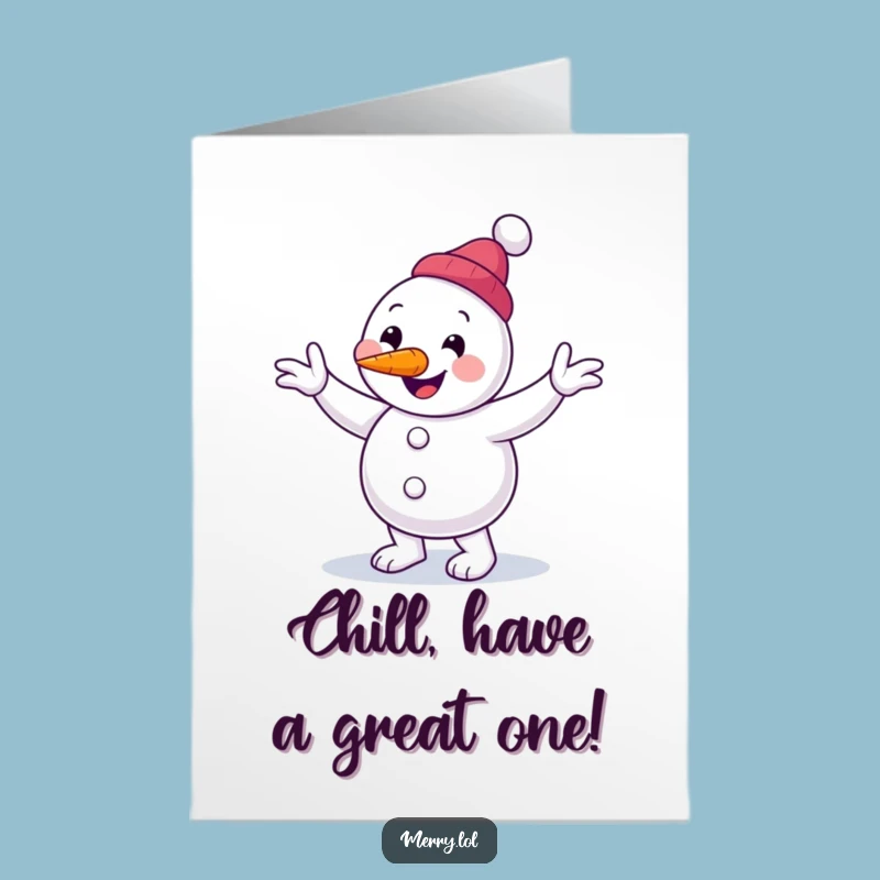 Free Printable Snowman Birthday Card - Funny Clumsy Jig Downloadable Gift for Winter Birthdays