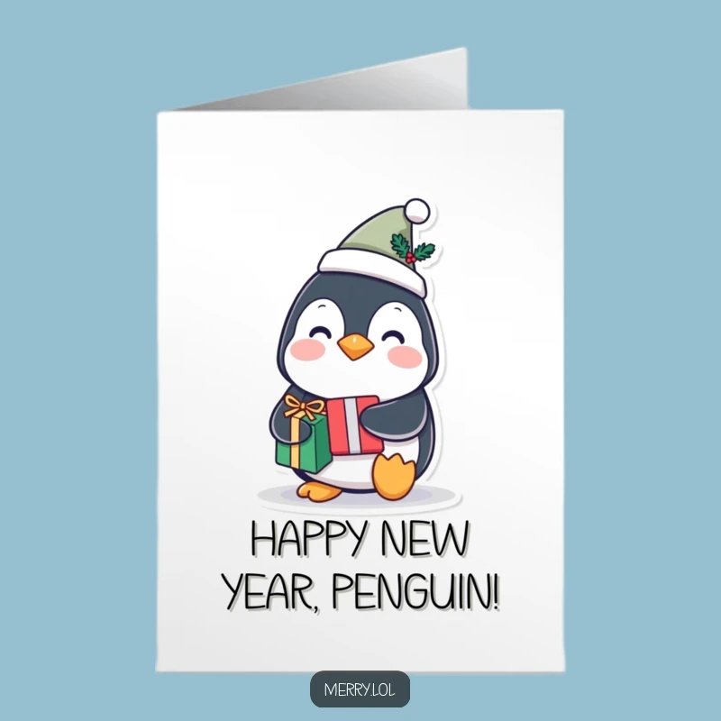 Free Printable Penguin Birthday Card - Festive Gift Holder Downloadable Gift for Penguin Lovers