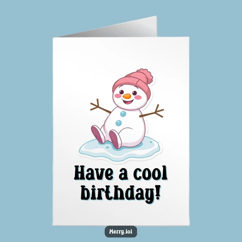 Free Printable Snowman Birthday Card: Slipping Grin, Hilarious Winter Fun Downloadable