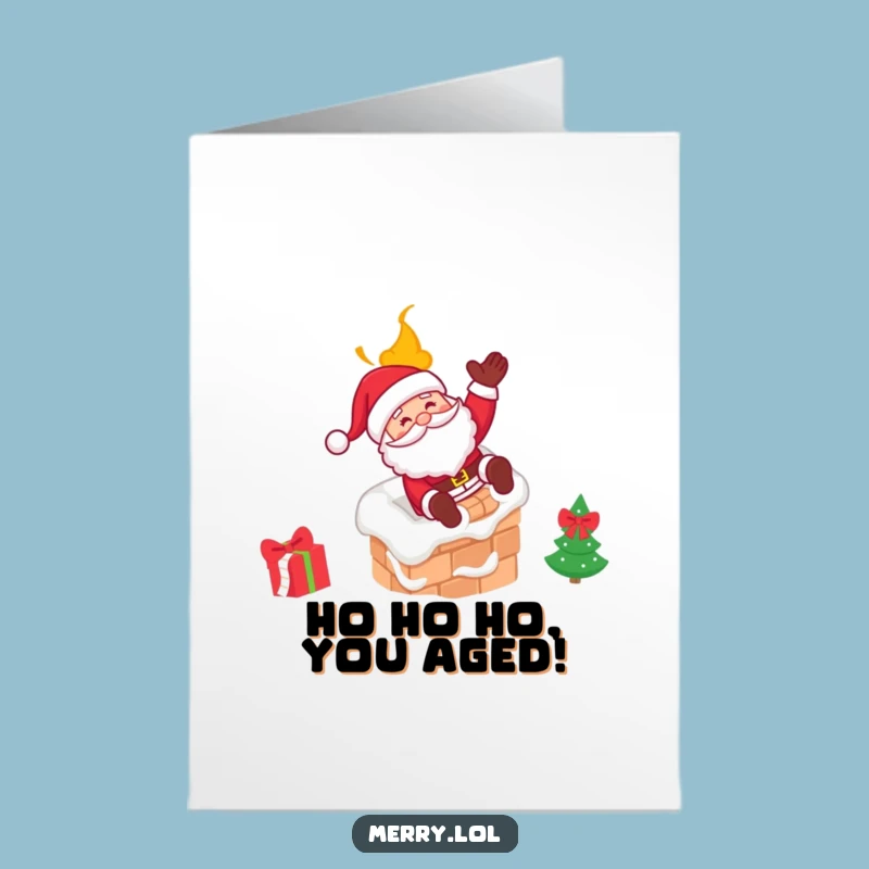 Free Printable Santa Birthday Card: Funny DIY Downloadable Gift for Merry Wishes