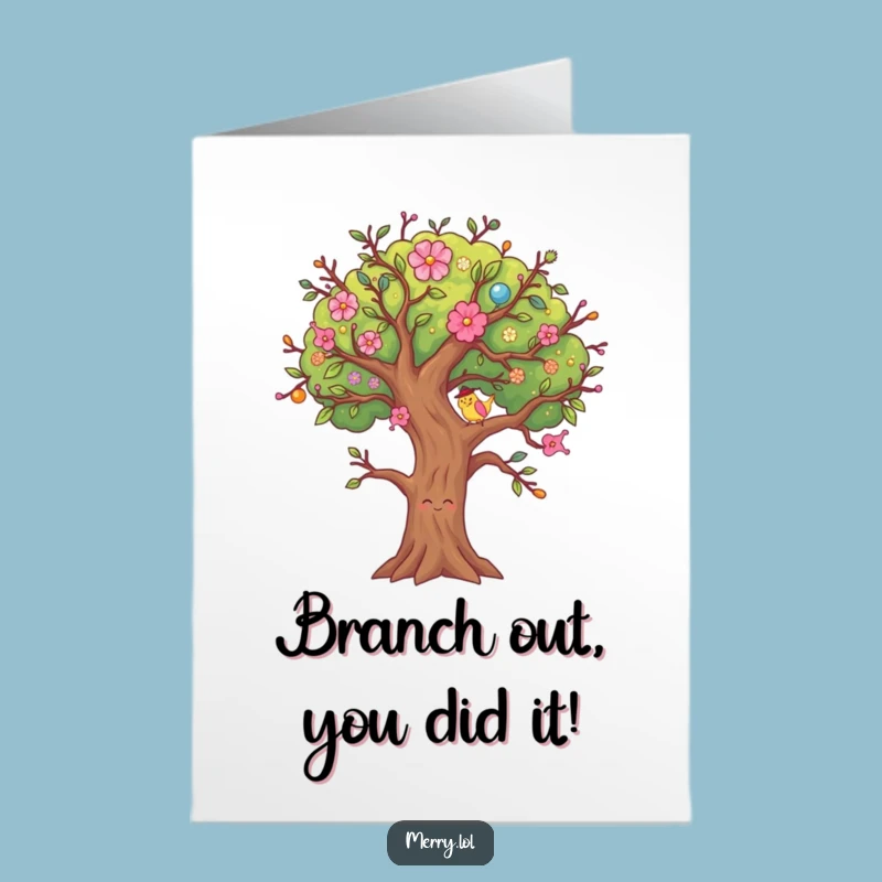 Free Printable Congrats Card: Wiggling Tree - Funny Festive Downloadable Greeting