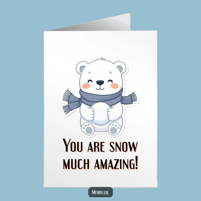 Free Printable Congrats Card: Happy Polar Bear - Funny Winter Win Downloadable!