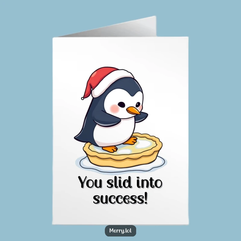 Free Printable Congrats Card: Penguin Skates Pie to Celebrate!