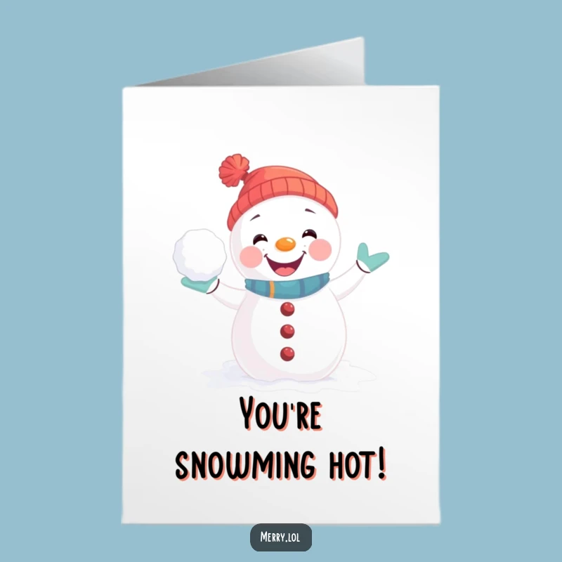 Free Printable Congrats Card: Snowman Snowball Fun - Funny Downloadable Gift