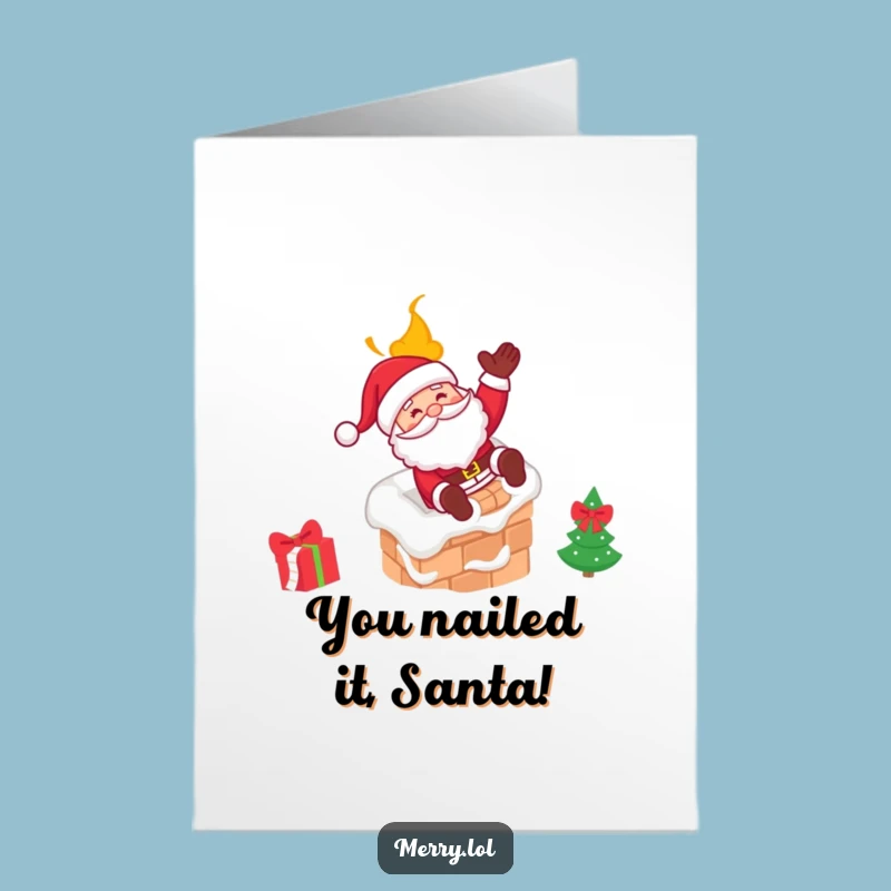 Free Printable Santa Congrats Card: Jolly Wink for Your Big Win