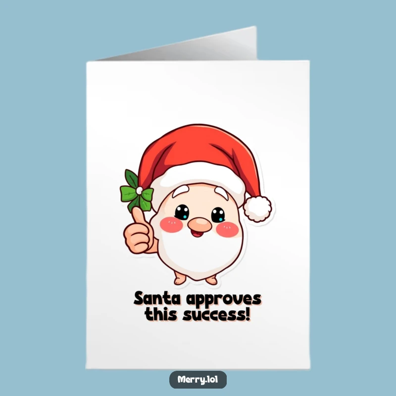 Free Printable Congrats Card: Jolly Santa Hat, Humorous Downloadable Success!