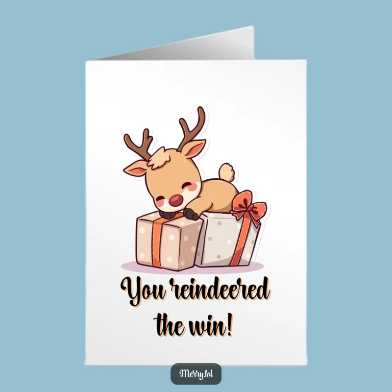 Free Printable Reindeer Congrats Card: Tripping Gift, Joyful Downloadable Celebration