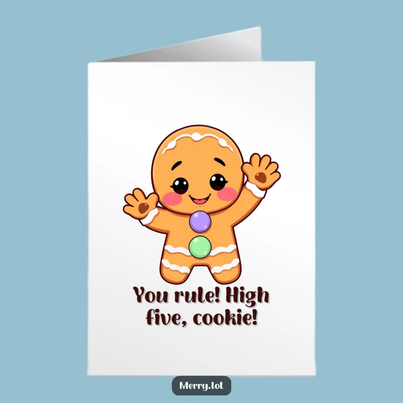 Free Printable Congrats Card: Happy Gingerbread Man, Downloadable Celebration Art