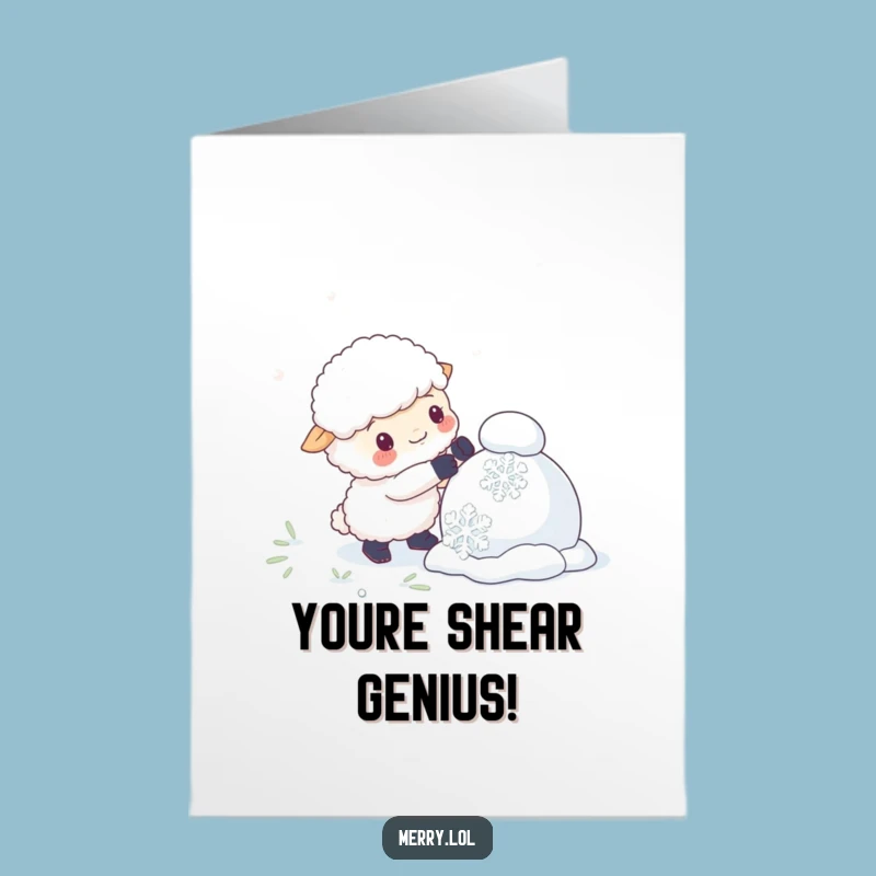 Free Printable Sheep Congrats Card: Snowman Builder Downloadable for Snowy Success