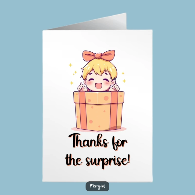 Free Printable Gift Box Thank You: Excited Child Gratitude Download