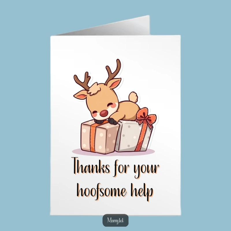 Free Printable Reindeer Thank You Card: Tripping Gift, Grateful Downloadable Cheer