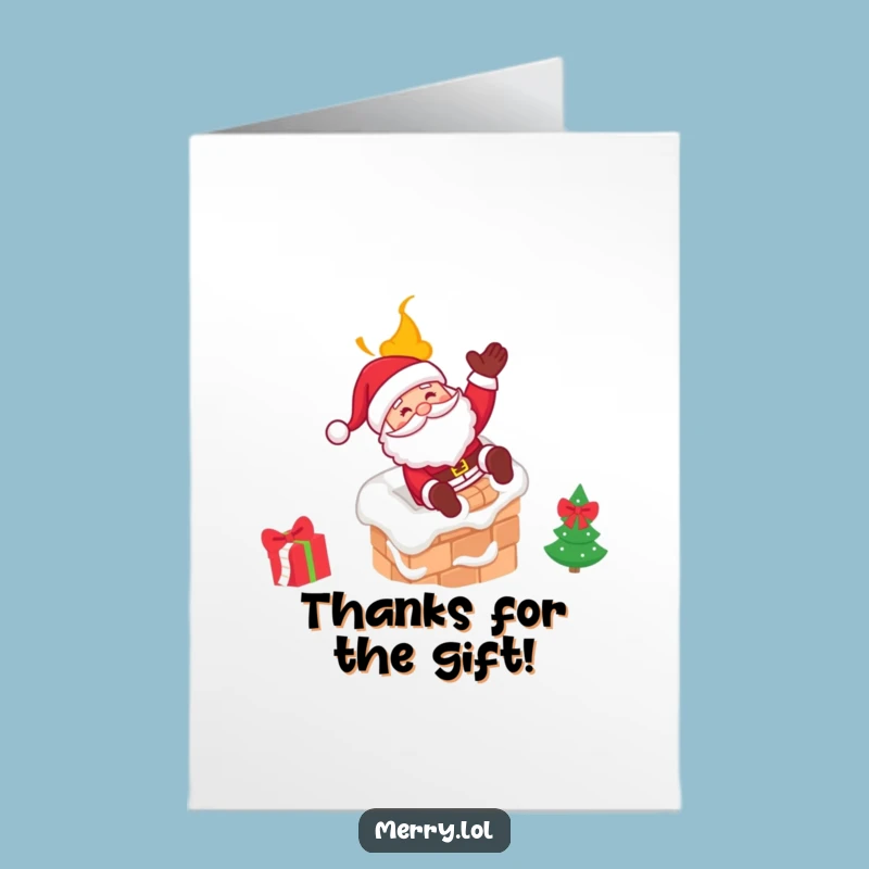Free Printable Santa Thank You Card: Grateful Wink for Your Kindness