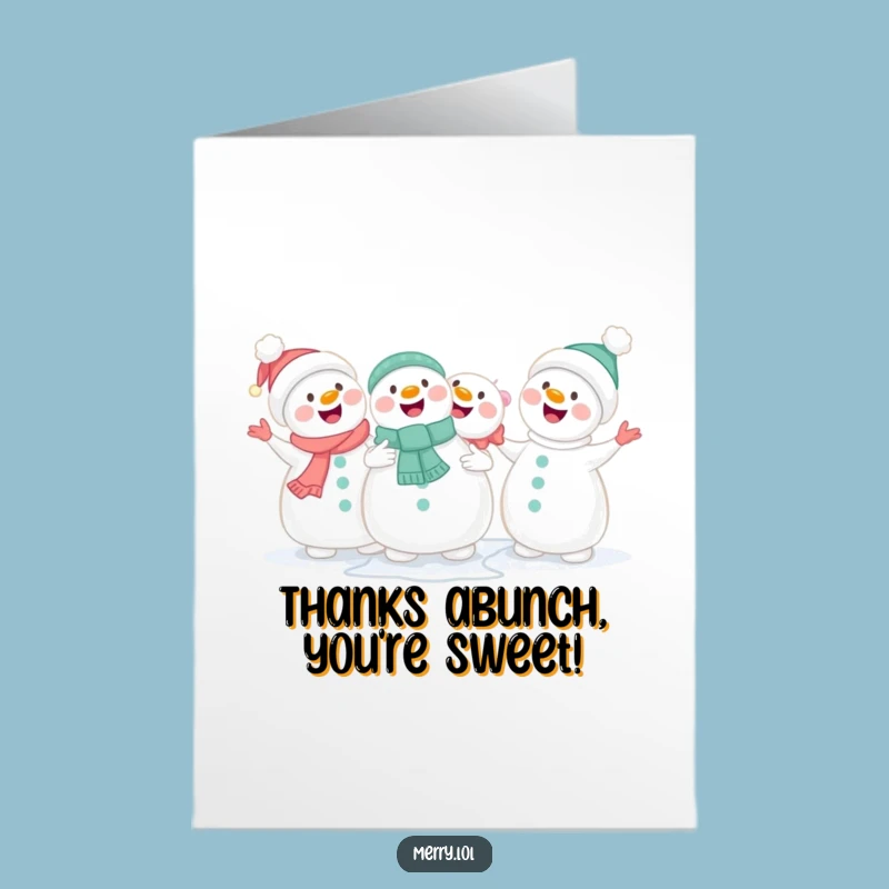 Free Printable Snowman Thank You Card: Singing Snowmen Express Gratitude!