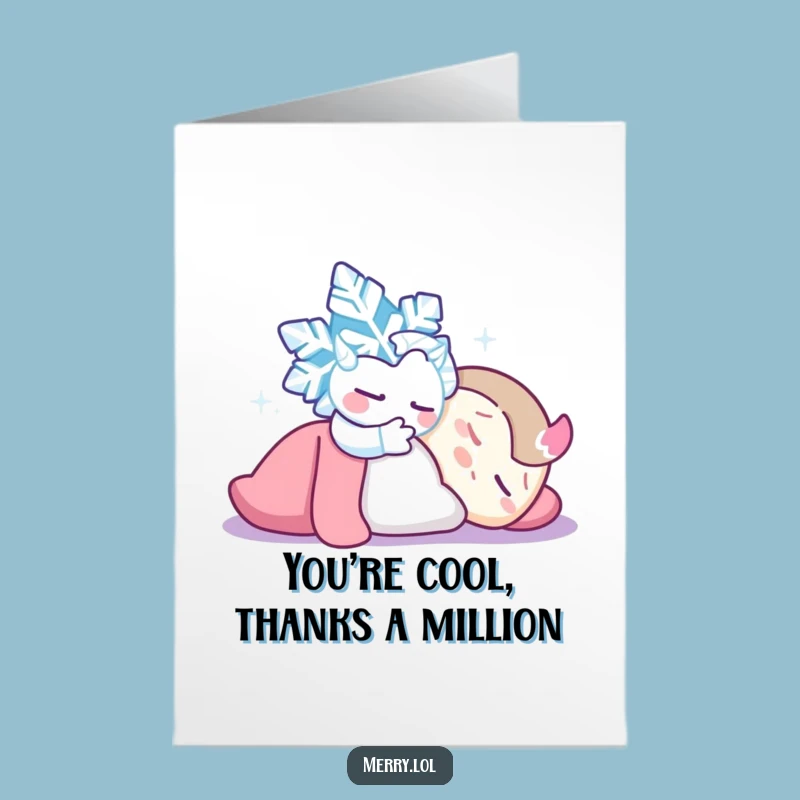 Free Printable Thank You Card: Snowflake Tickle Funny Downloadable Gratitude