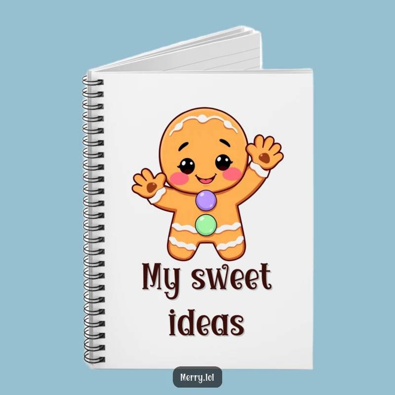 Funny Gingerbread Man Notebook: Cheerful Wave, Sweet Notes, Perfect Funny Gift!