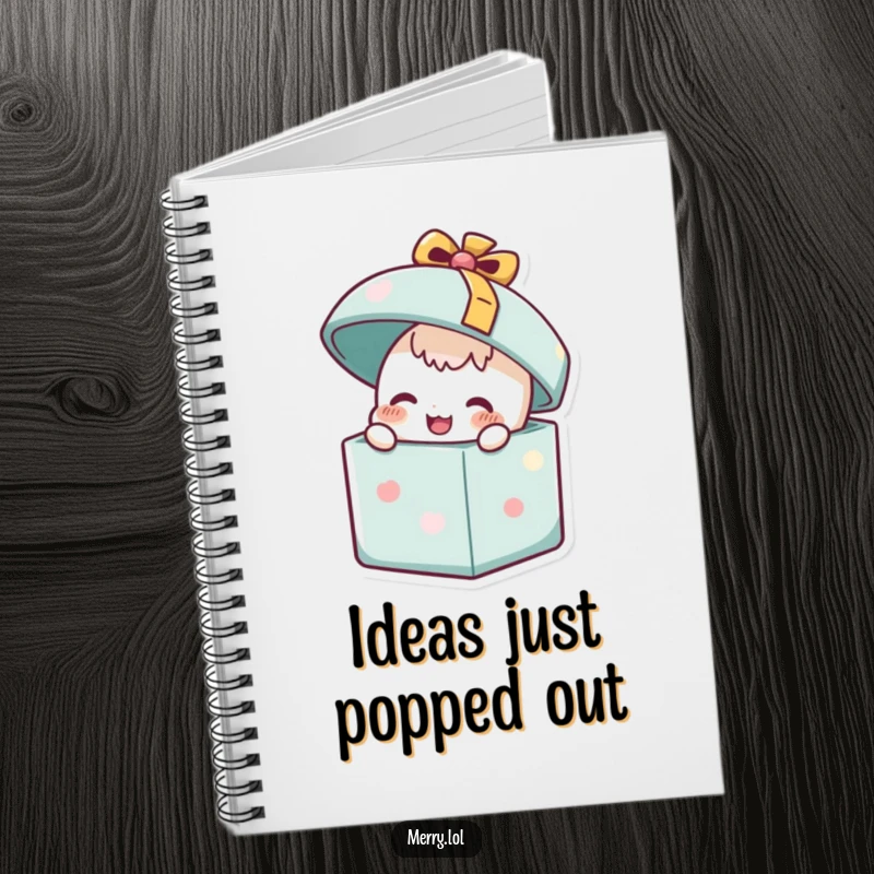 Funny Happy Present Notebook: A happy gift box character popping its lid open. Ideal for notes, lists, and future gift ideas. Stationery.