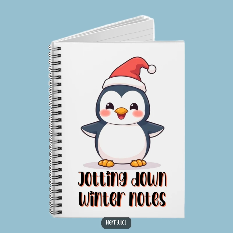 Funny Penguin Santa Hat Notebook: Jot Down Ideas with This Delighted Christmas Friend