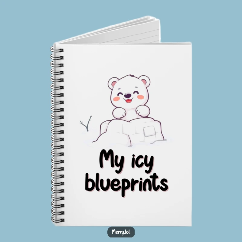 Funny Polar Bear Snow Fort Notebook: Jot Down Winter Ideas!