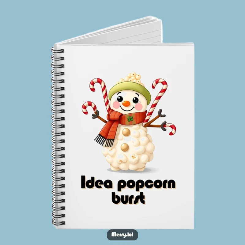 Funny Popcorn Snowman Notebook: Jot Down Sweet Ideas and Holiday Plans