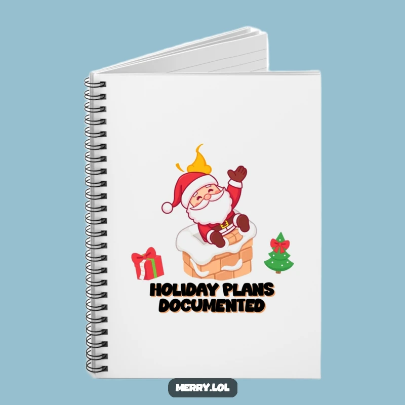 Funny Santa Chimney Slide Notebook: Jot Down Your Holiday Lists