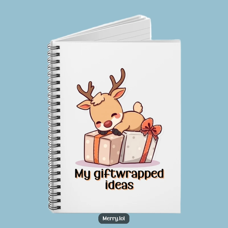 Funny Tripping Reindeer Notebook - Witty Holiday Journal Entry