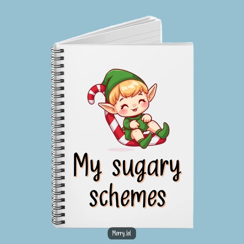 Funny Elf Sliding Notebook - Witty Holiday Journal Entry