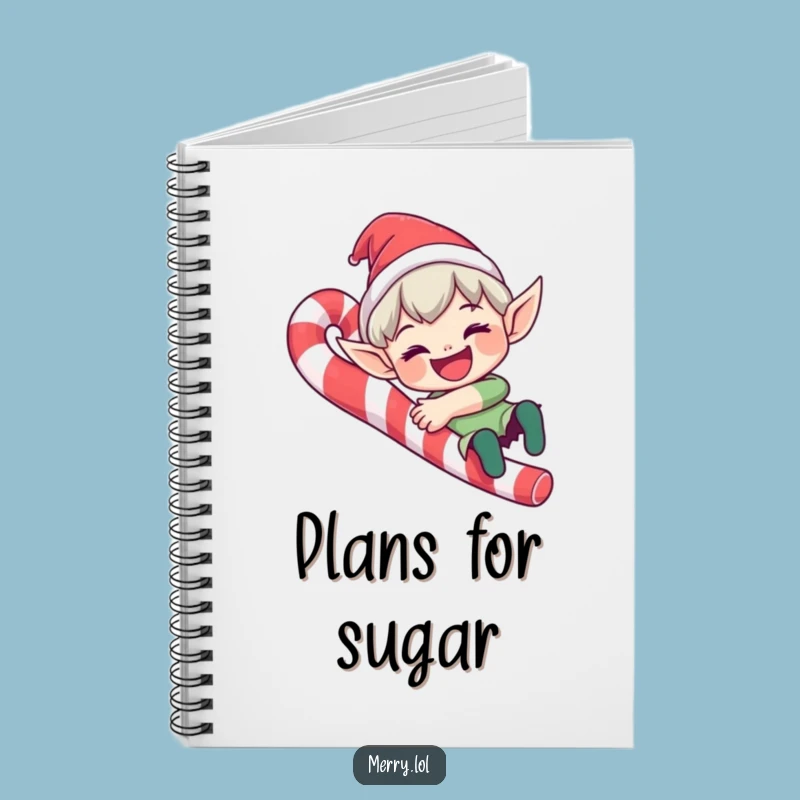Funny Elf Candy Cane Notebook: Jot Down Holiday Ideas with Joy, A Hilarious Funny Gift for Students