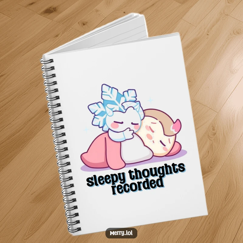 Funny Snowflake Tickle Notebook: A mischievous snowflake tickling a sleeping character. Ideal for notes, journaling, and creative brainstorming. Stationery.