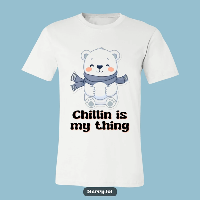 Funny Polar Bear Snowball T-Shirt: Wear Your Winter Joy with This Happy Bear