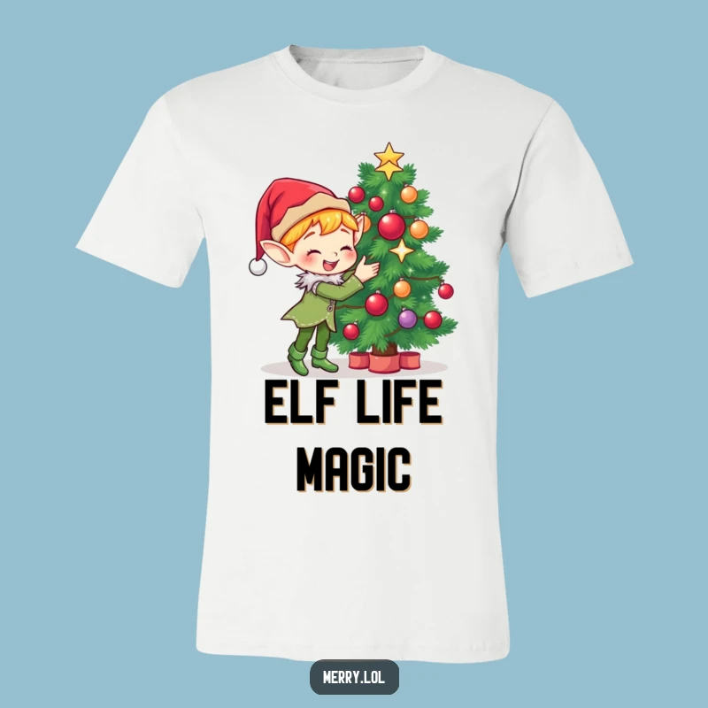 Funny Elf T-Shirt: Cute Decorator Elf, Gleeful Holiday Sparkle, Gift
