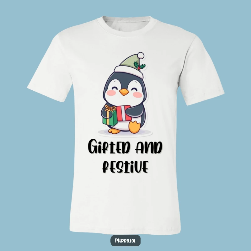 Funny Penguin Gift T-Shirt: Festive Joyful Design, Ideal Funny Gift for Holiday Fans