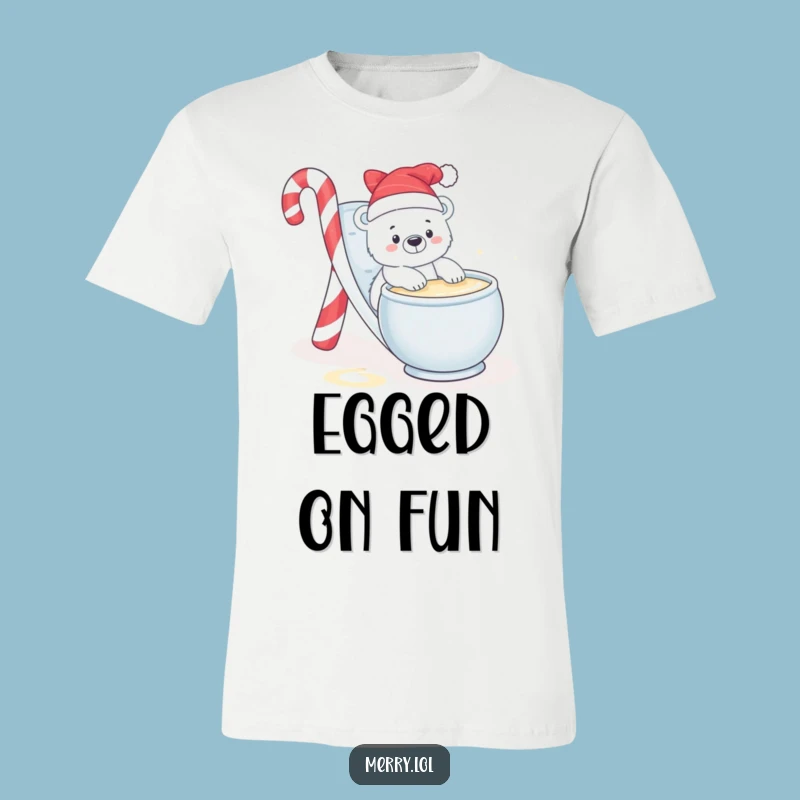 Funny Polar Bear Eggnog T-Shirt: Embrace Winter Playfulness and Cheer