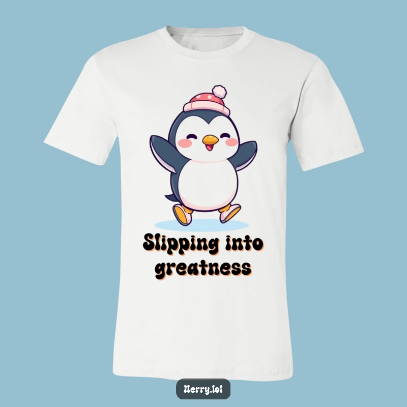 Funny Penguin Ice Skating T-Shirt: Hilarious Gift for Winter Wonderland Adventures