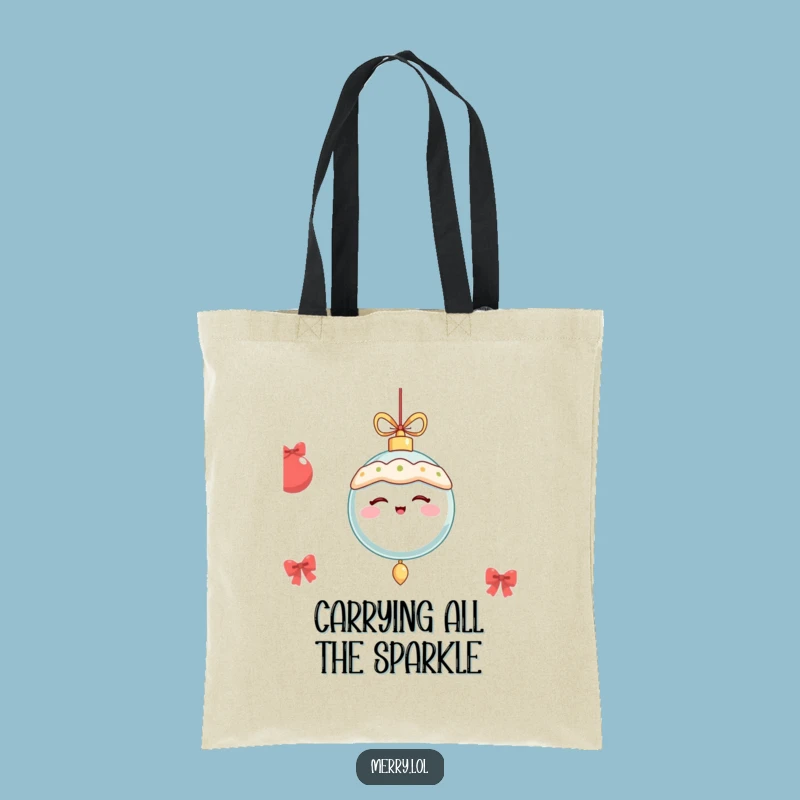 Funny Winking Ornament Tote Bag: Carry Your Holiday Spirit Gift