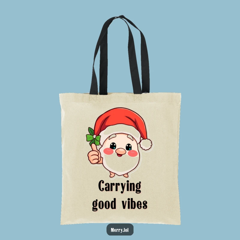 Funny Santa Hat Tote Bag: Hilarious Holiday Shopping and Cheer Companion