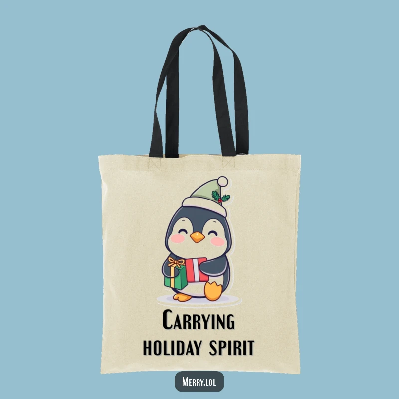 Funny Penguin Gift Tote Bag: Festive Style, Your New Favorite Funny Gift for Holiday Shoppers
